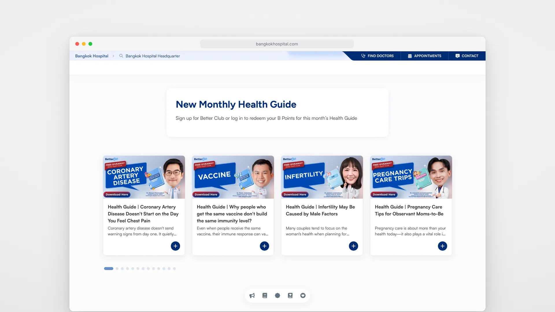 New Monthly Health Guide on desktop: four doctors’ guides on heart disease, vaccines, infertility and pregnancy