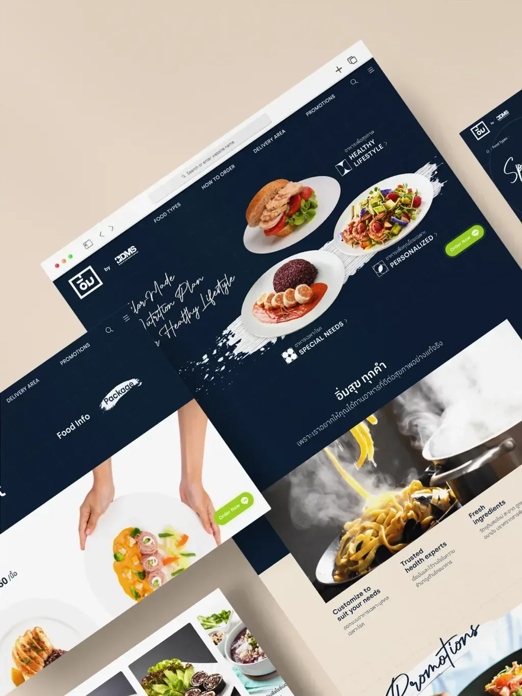 Imm home page on desktop: three plated meals for Healthy Lifestyle, Personalized and Special Needs